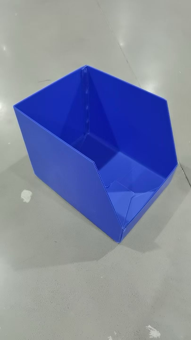 How to Choose PP Corrugated Boxes and Dividers for Reusable Export Packaging Blue open top PP corrugated plastic storage box for reusable packaging